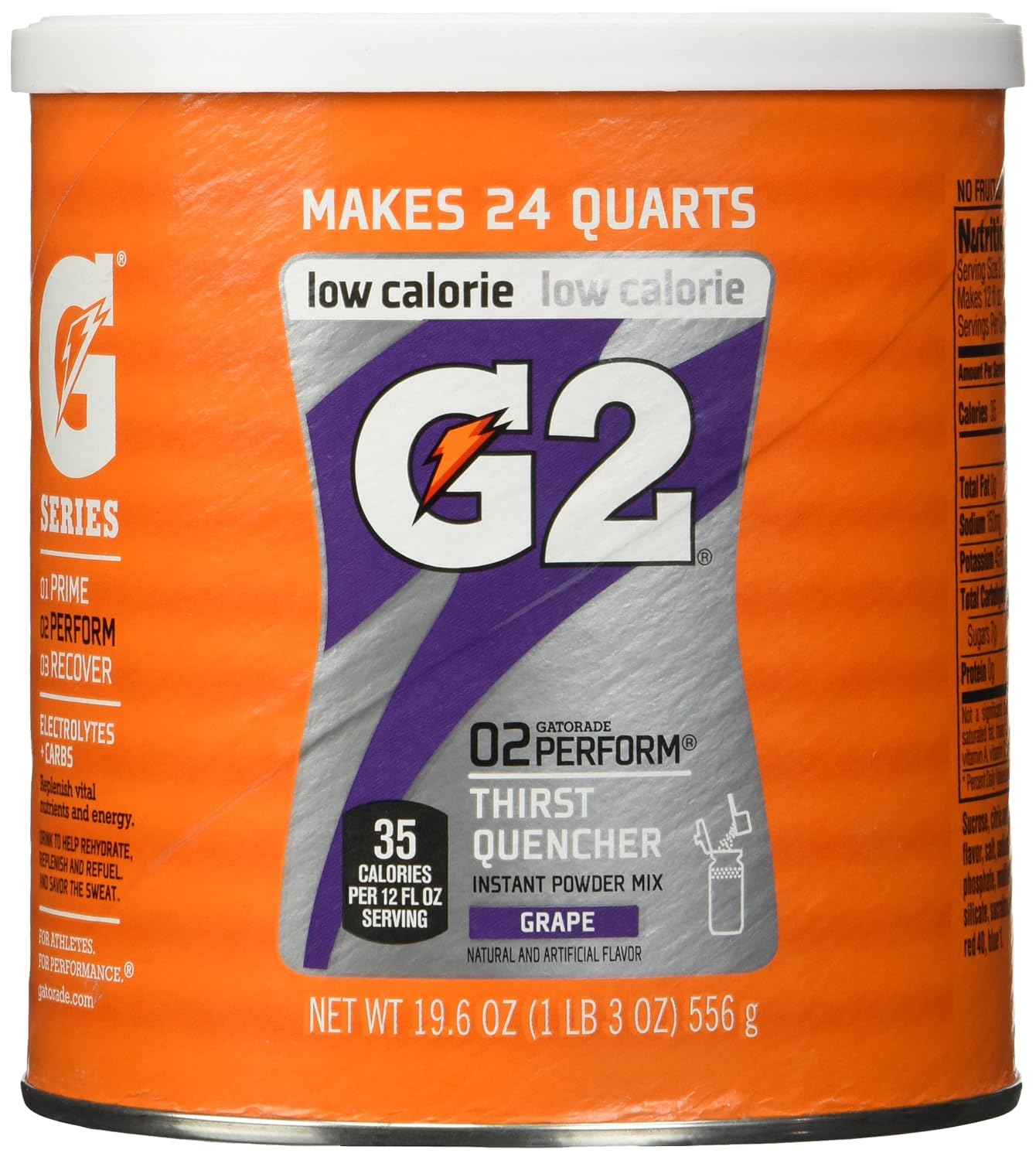 Gatorade Perform G2 02 Perform Thirst Quencher Instant Powder Grape Drink 19.4 Oz. (1 Each)