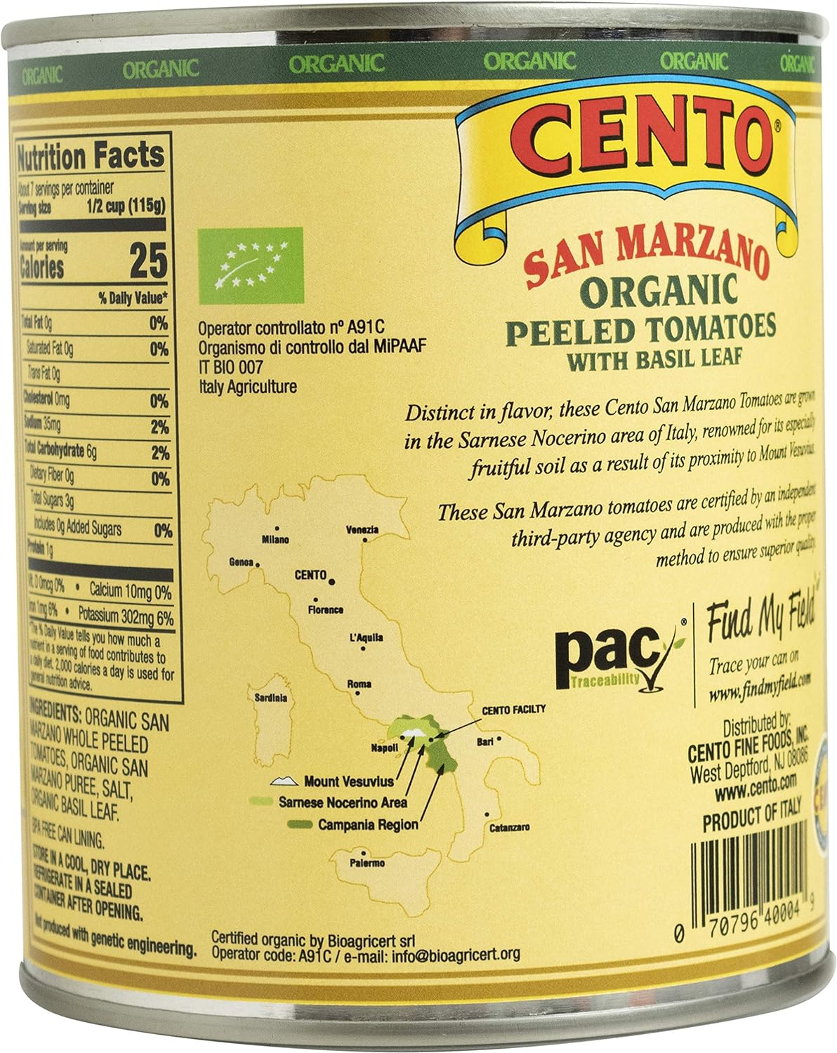 Cento San Marzano Organic Peeled Tomatoes (Pack of 6)