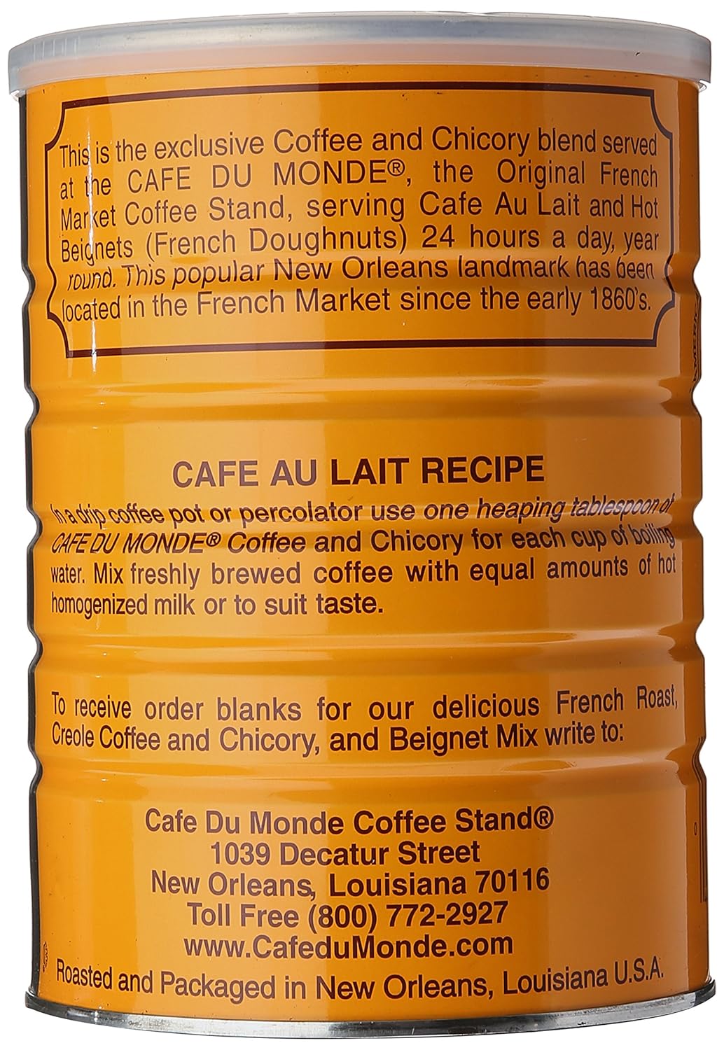 Cafe Du Monde Coffee Chicory, 15 Ounce Ground