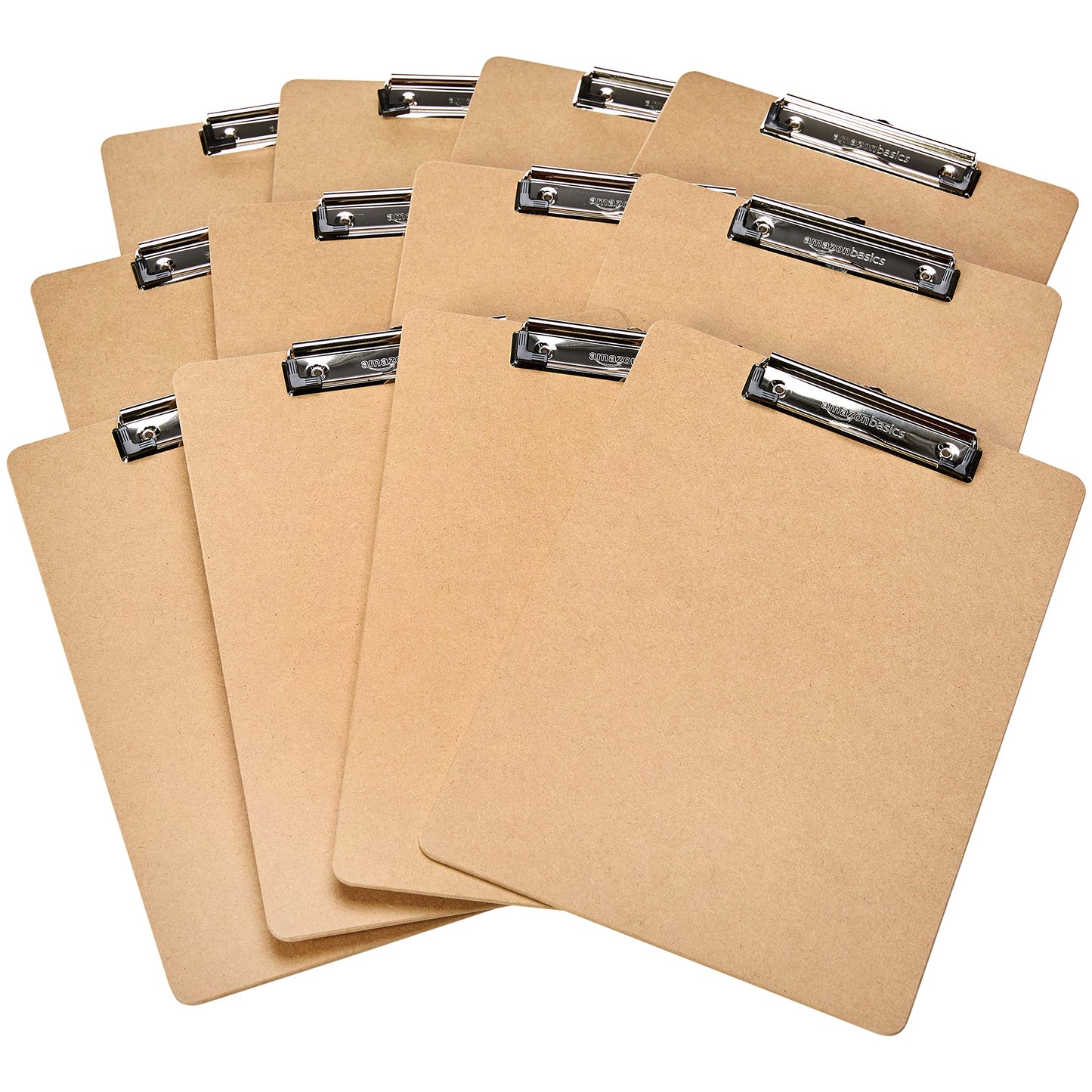 Amazon Basics Hardboard Office Clipboard, 6-Pack, Brown