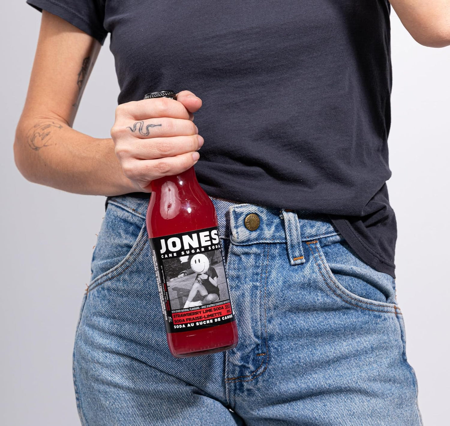 Jones Soda Co. Strawberry Lime Soda Flavor | 100% Cane Sugar Soda | Craft Soda Pop | Soda Soft Drinks | 12 Oz Glass Bottle Soda | 12 Pack Soda