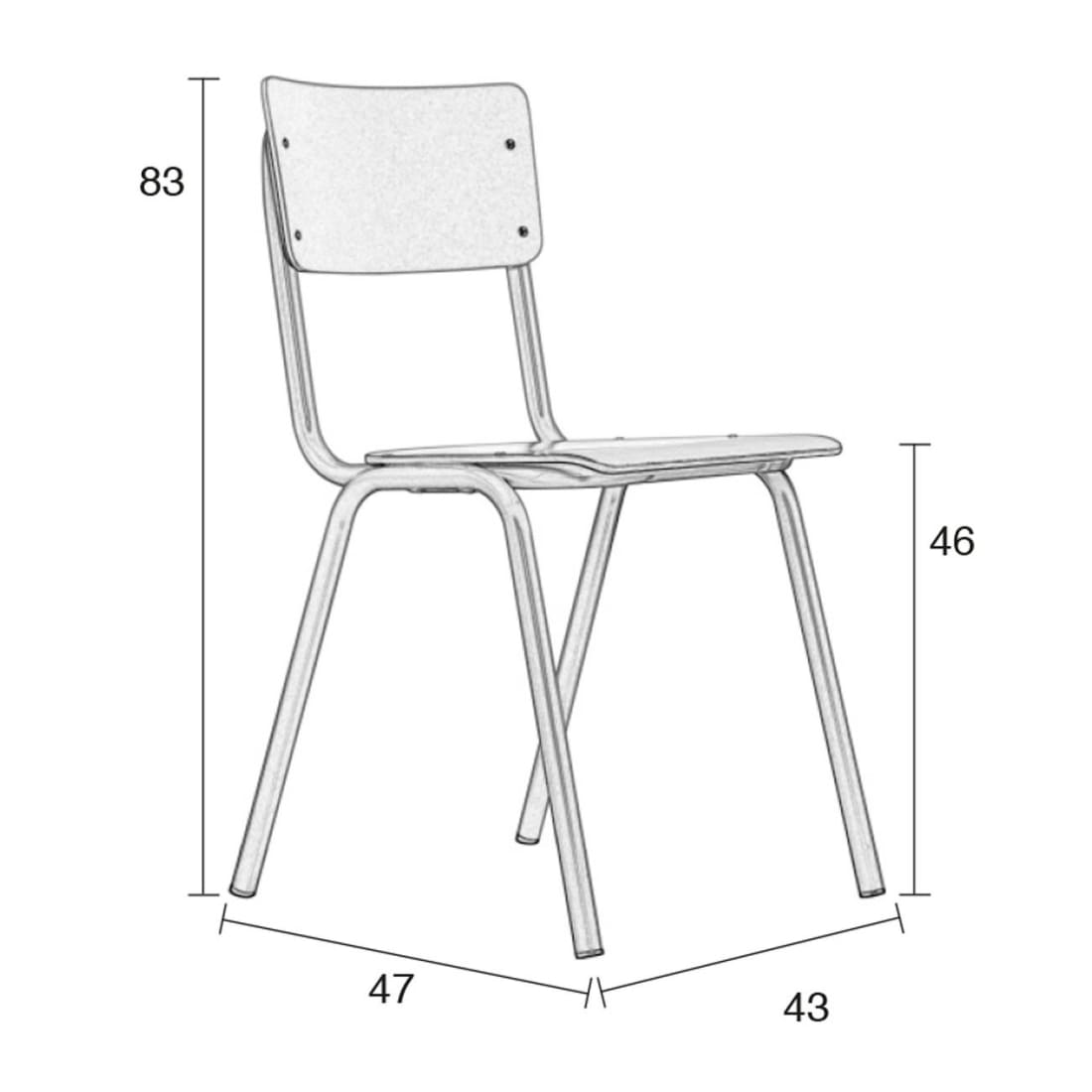 Retro School Chair Black HPL