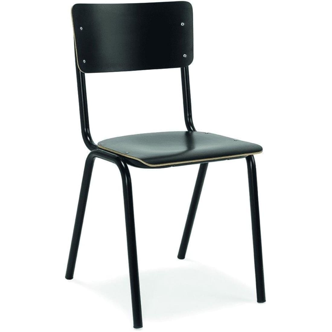 Retro School Chair Black HPL